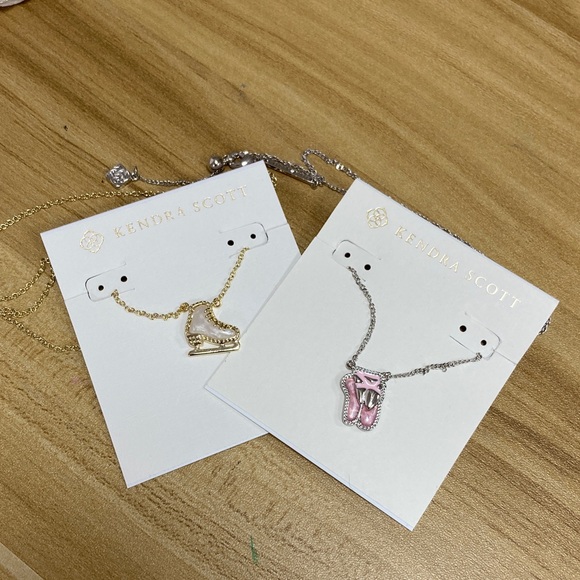 Kendra Scott Jewelry - Kendra Scott Gold Heart and Pink Ballet Necklace Duo